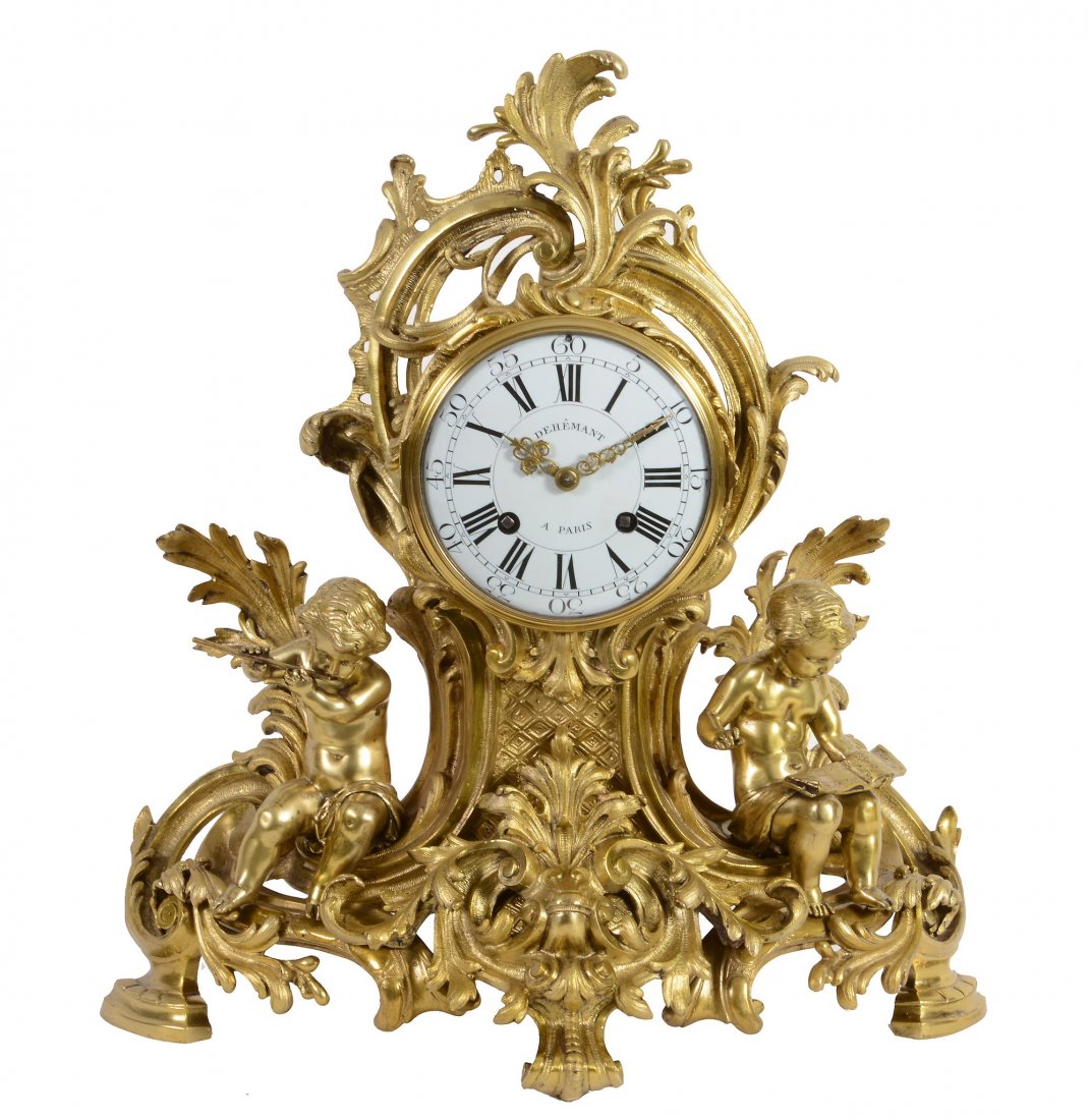 An Impressive Louis XV ormolu mantel clock Dehemant, (1 of 2)