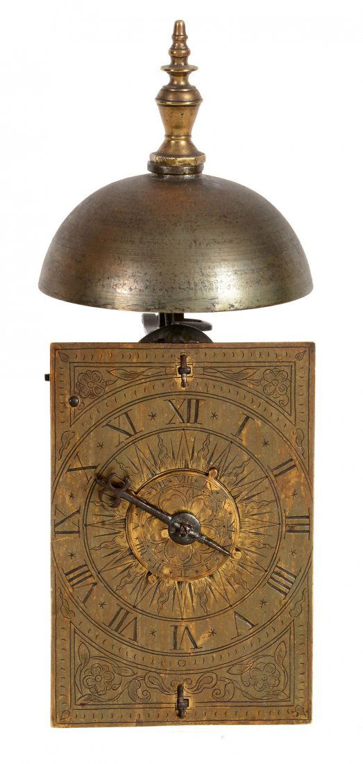 An important James I weight-driven wall timepiece with: An important James I weight-driven wall timepiece with alarm Unsigned but firmly attributed to Robert Harvey, London, circa 1600 The single-handed short duration movement with three-wheel train incorp