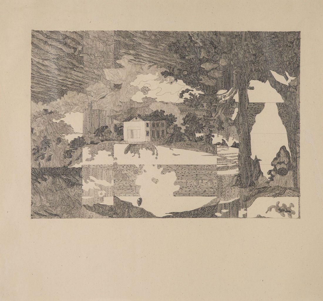 Peter Peri (b.1971) - Roehampton: pencil on paper, executed in 2002, 57 x 63 cm, (22 1/2 x 24 3/4 in) Provenance: Sadie Coles Gallery, London. Private Collection, UK. IMPORTANT: This lot is sold subject to Artists Resale Rights, detai