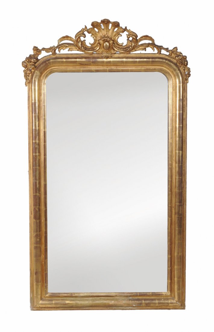 A French giltwood and composition pier wall mirror, (1 of 1)
