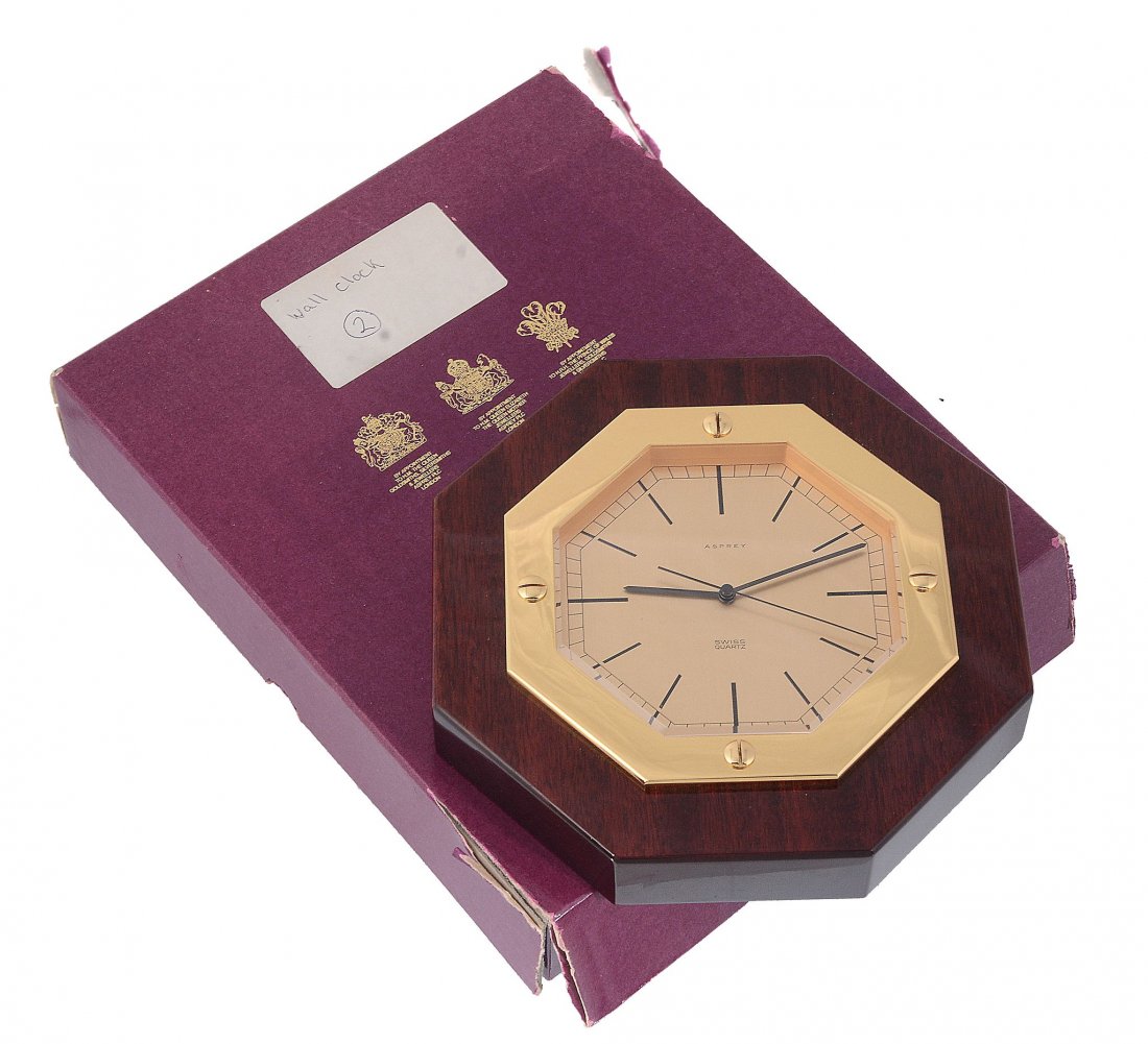 Asprey, an octagonal wall clock, quartz movement, no (1 of 1)