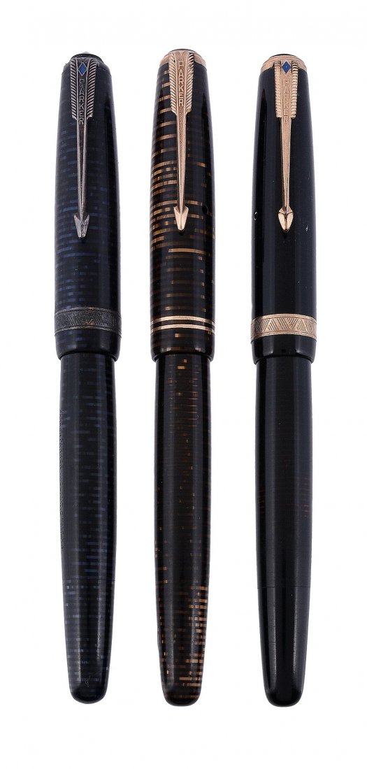 Parker, Vacumatic, a golden brown fountain pen, with a (1 of 2)