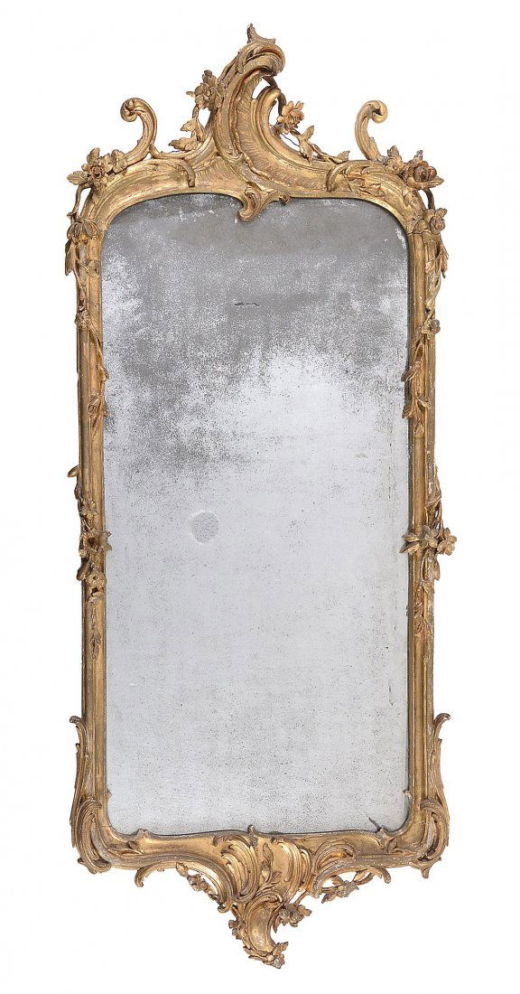 A Continental carved giltwood wall mirror , circa 1760 (1 of 1)