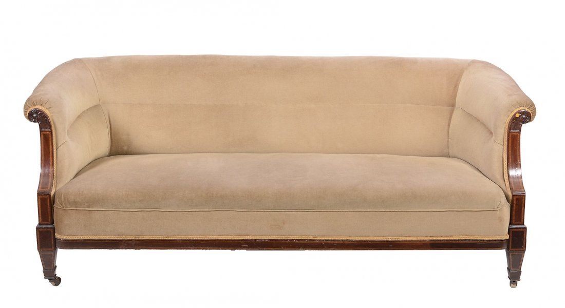 An Edwardian mahogany and upholstered sofa, circa 1910 (1 of 1)