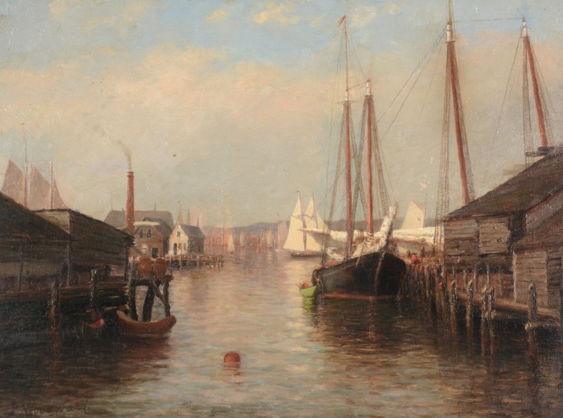 Laura Woodward (1834-1926) - An American harbour scene (1 of 3)
