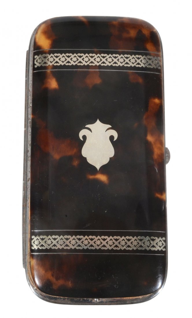 A tortoiseshell and steel oblong spectacles case, circa (1 of 3)