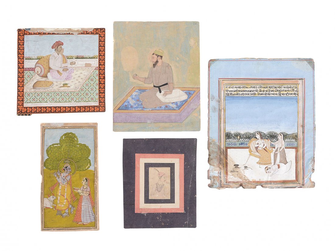 Five Indian miniature paintings , Provincial Mughal, (1 of 5)
