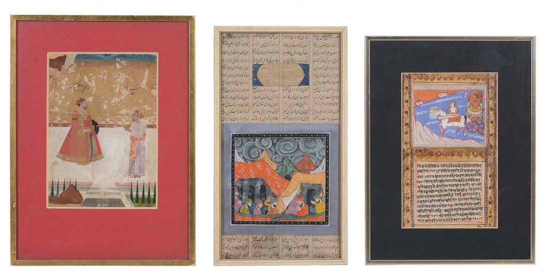 Two Indian miniature paintings, Northern India, 18th / (1 of 4)