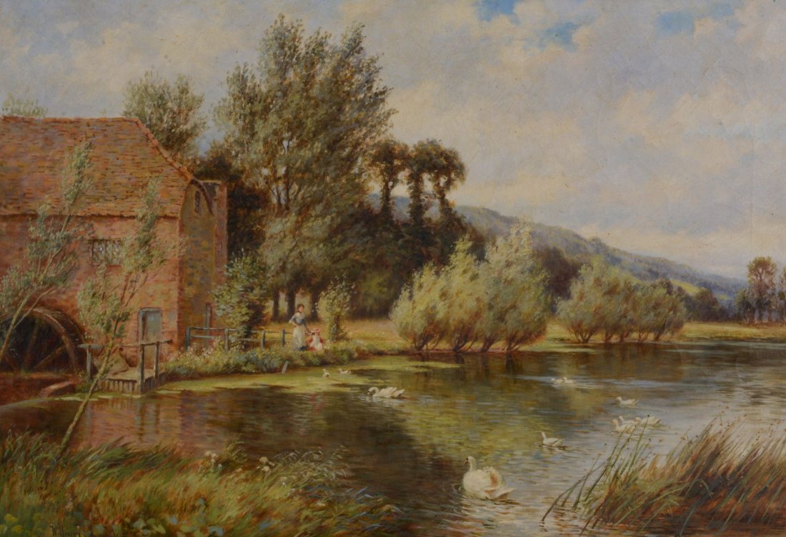 William Langley (1852-1922) - Birchwood, Isle of Arran;: Oil on canvas Both signed lower left, the first titled canvas verso Each c. 51 x 76.5 cm. (20 1/8 x 30 1/8 in), (2) Provenance: Pen Moel near Chepstow