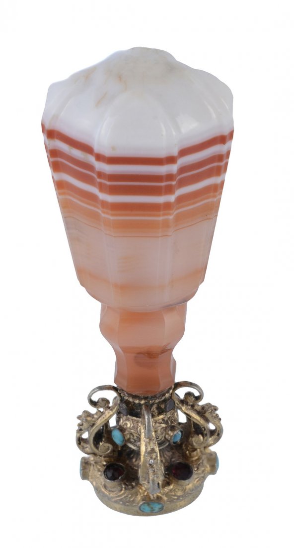 An Austro-Hungarian agate and jewelled silver gilt desk (1 of 3)