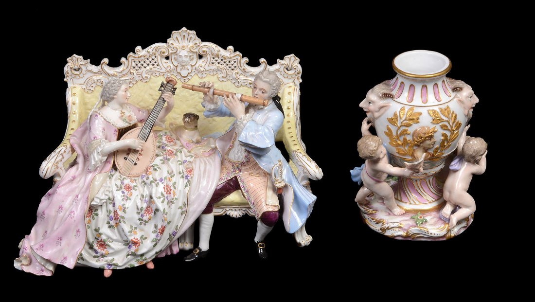 A Meissen bacchic urn, late 19th century, the (1 of 4)