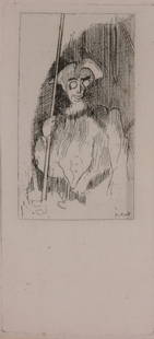 Walter Richard Sickert (1860-1942) - Vision Volumes and: Etching on paper laid onto card 28 x 12.5 cm. (11 x 4 7/8 in) Published in 1929, this is a first state impression before the title was added. Provenance: A gift from the artist and his wife to