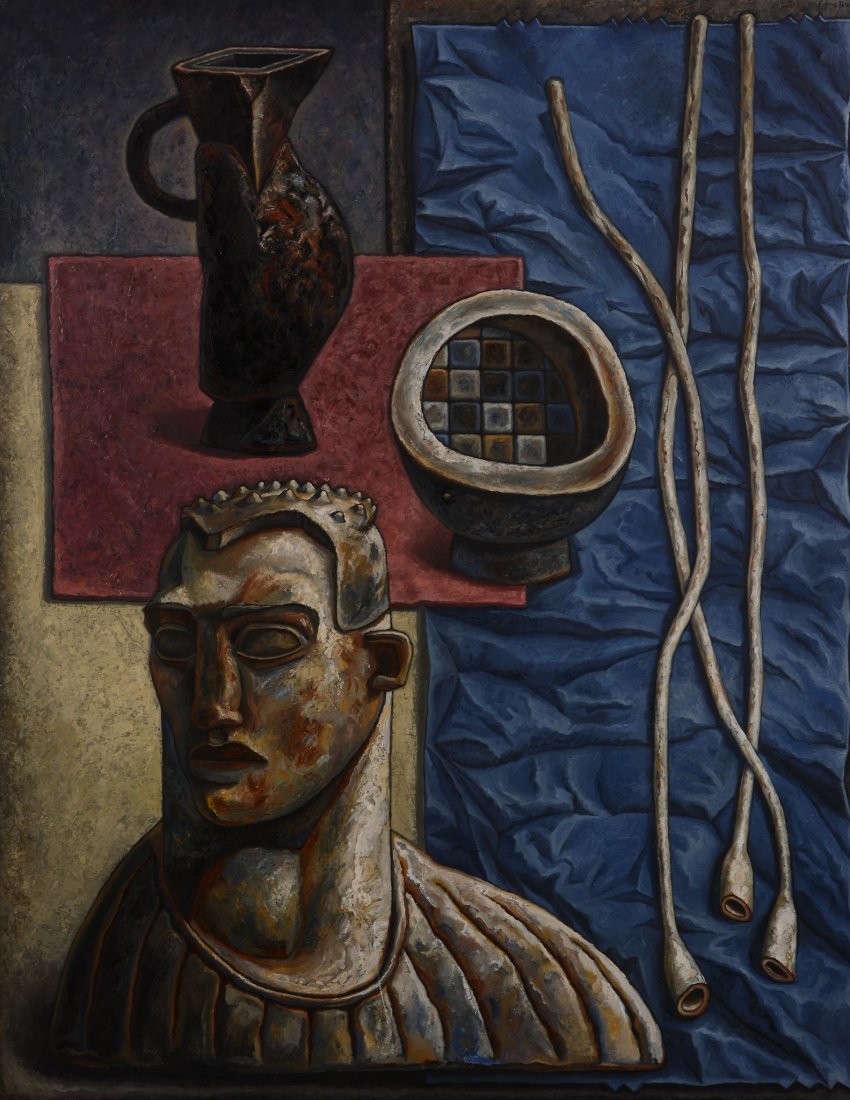 Carlos Forns Bada (b.1956) - Botanico II: Oil on canvas Signed and dated 1989 upper right ; signed and dated 1989 on the reverse 162 x 130 cm. (63 3/4 x 51 3/16 in) Provenance: Raab Gallery, London IMPORTANT: This lot is sold subject to Artis