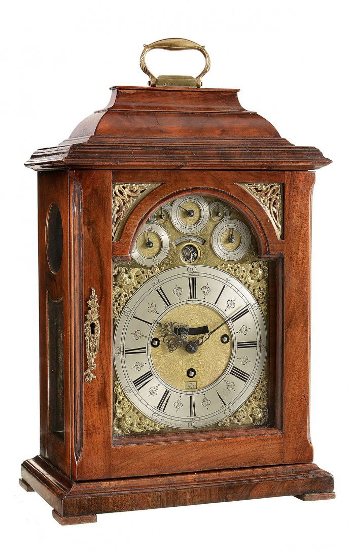 A quarter chiming table clock with year calendar and (1 of 5)