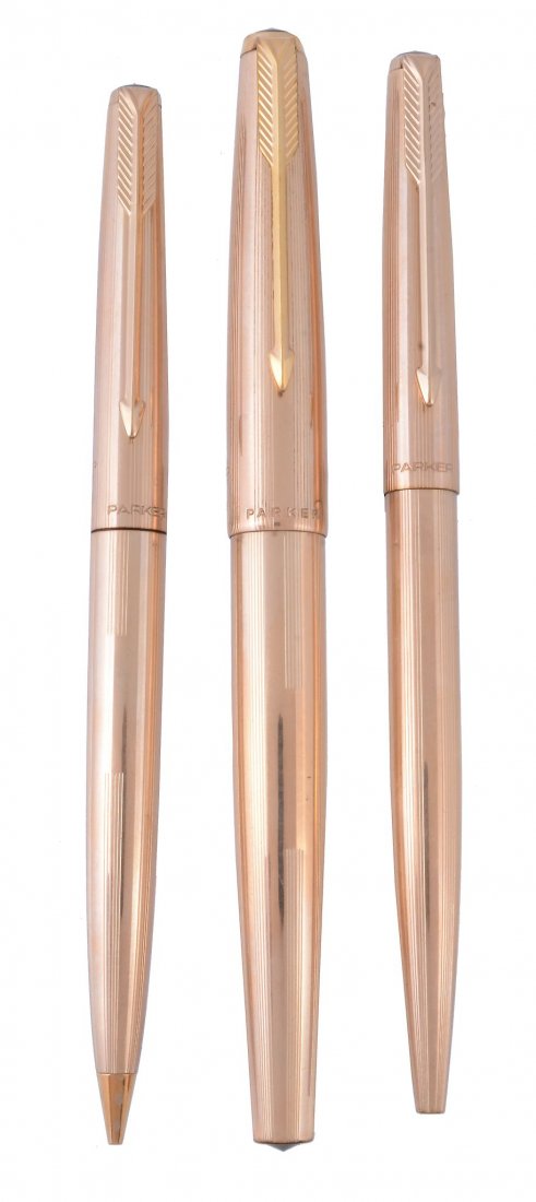 Parker, 61, a gold plated fountain pen, the cap and (1 of 3)