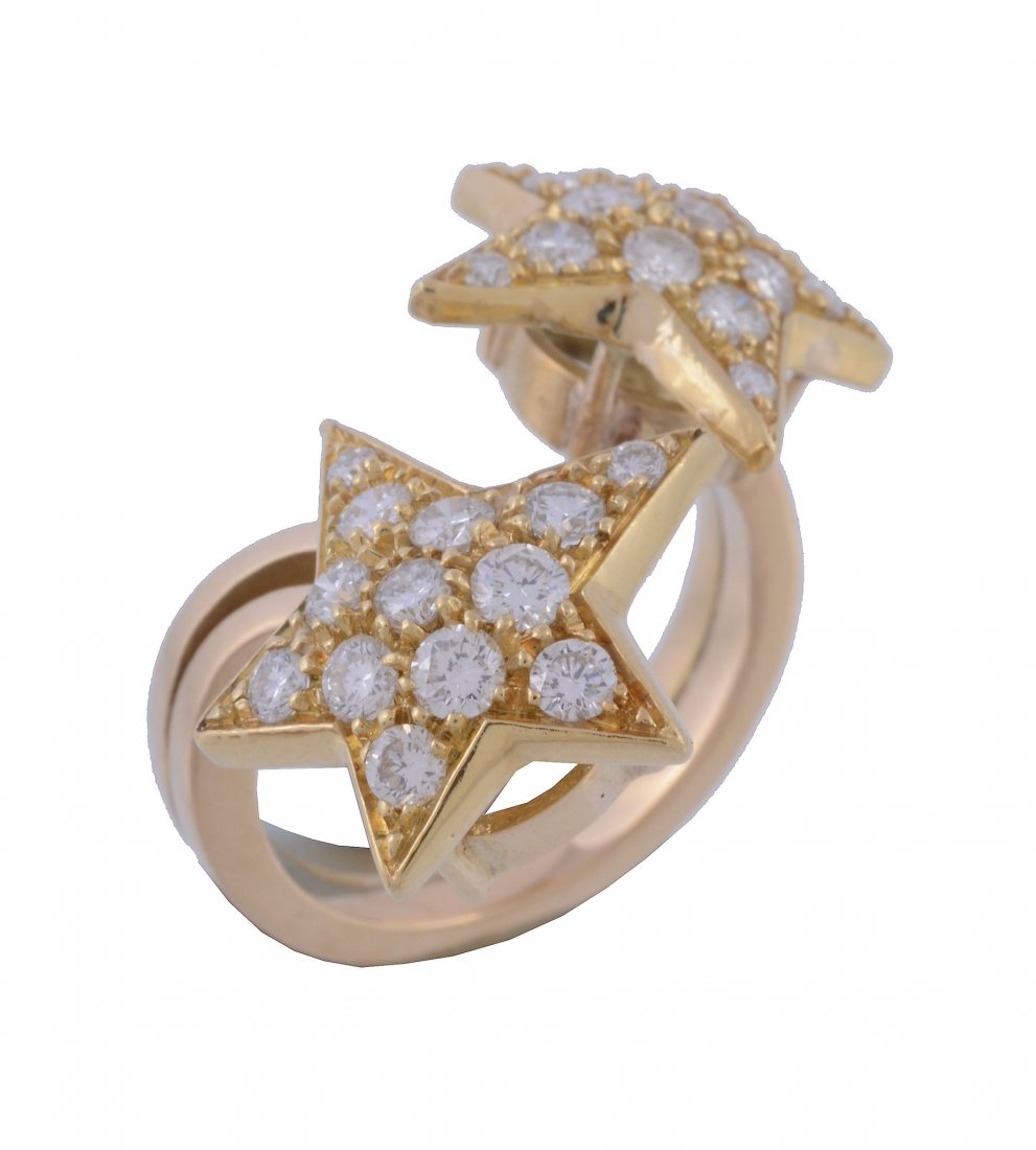 A diamond star ring, the star panels set with brilliant (1 of 2)