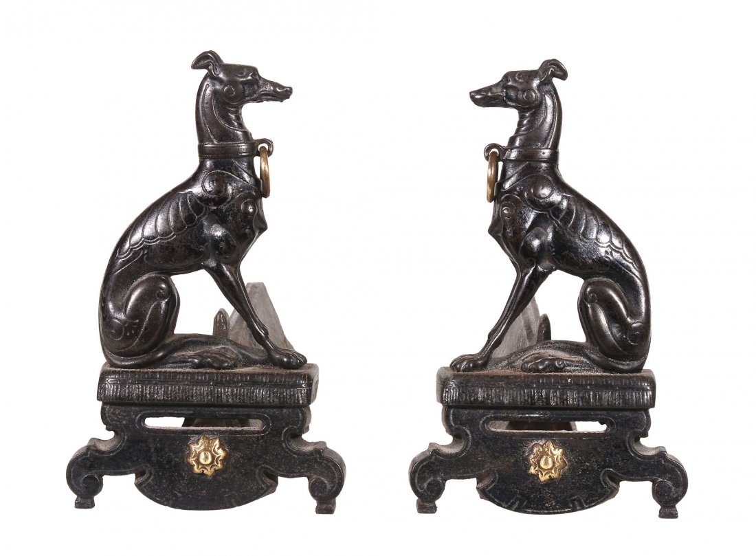 A pair of Regency or George IV cast iron chenets, circa (1 of 2)