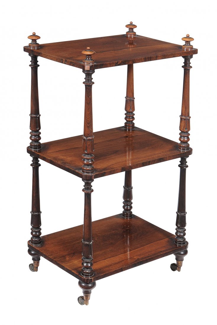 A George IV rosewood three tier whatnot, circa 1825 (1 of 1)