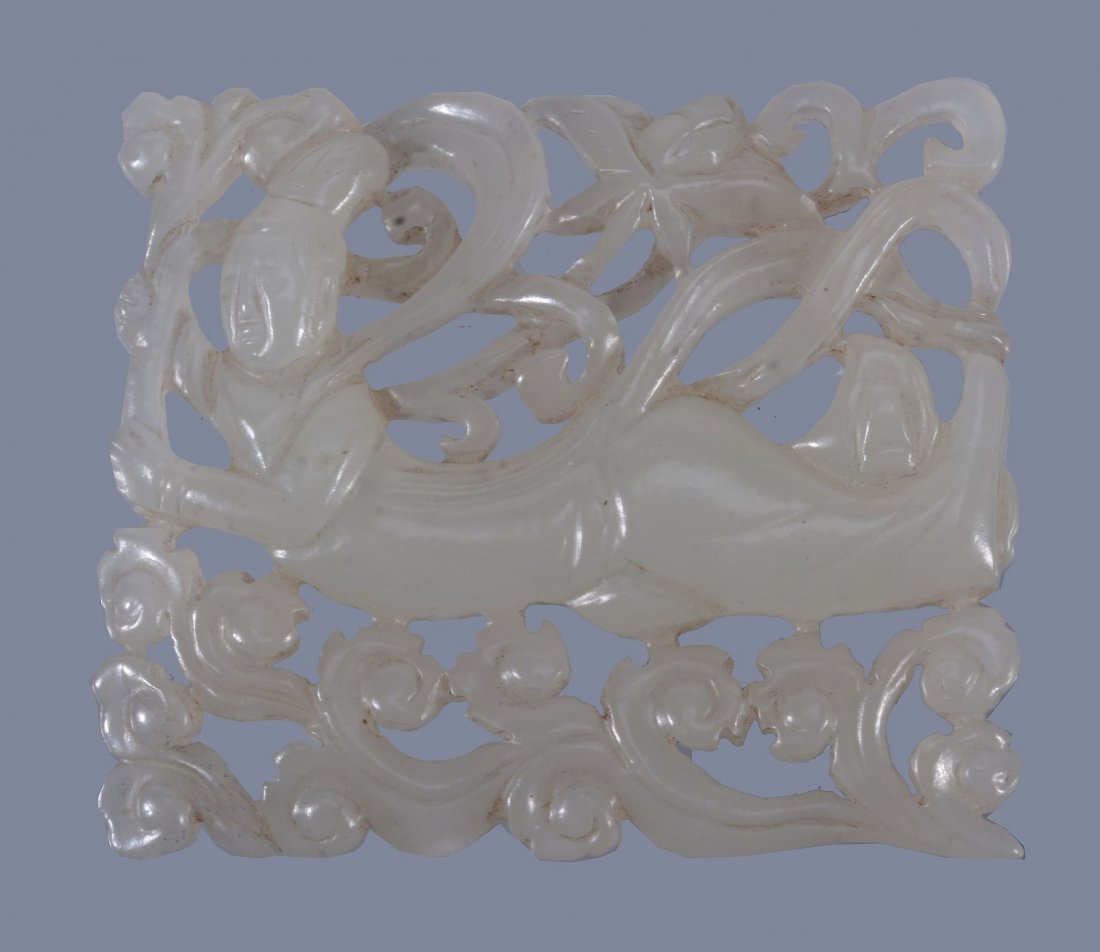 An unusual Chinese white jade þmale immortal' (1 of 2)