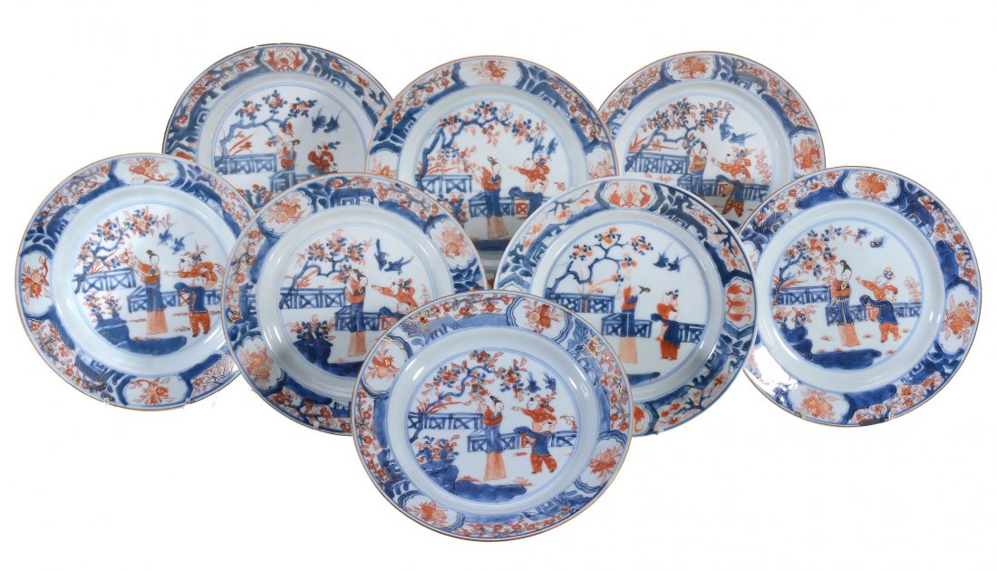 Eight Chinese Imari Plates , Kangxi, painted with (1 of 1)