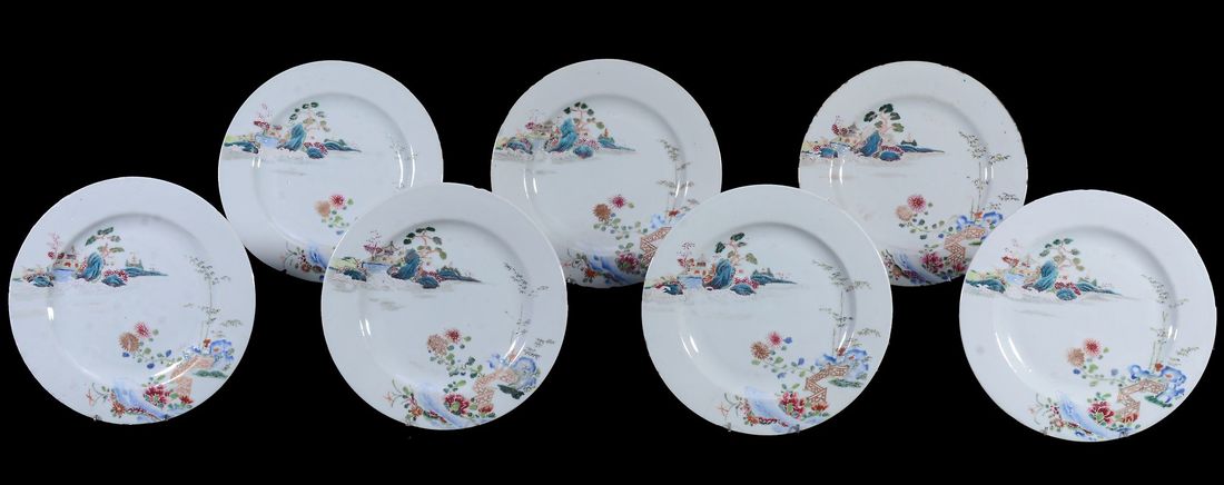 A set of Thirteen Chinese Export plates , Qianlong (1 of 2)