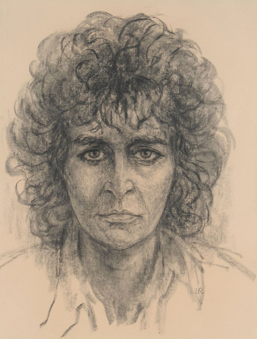 Zsuzsi Roboz (1939-2012) - Maggi Hambling: Charcoal on buff paper Initialled lower right; signed and titled on the backboard 64 x 49 cm. (25 1/8 x 19 1/4 in) Literature: Modern Masters, p.29 IMPORTANT: This lot is sold subject to Artists Resal