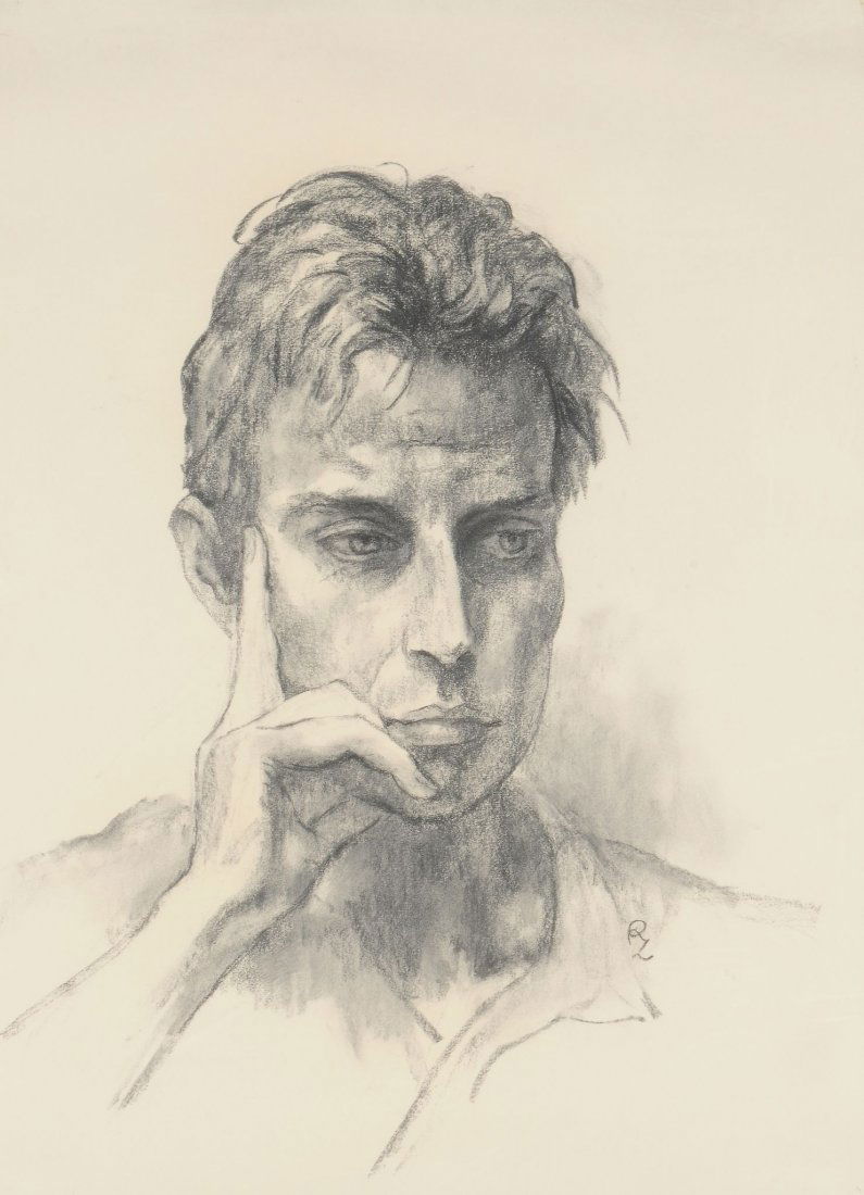 Zsuzsi Roboz (1939-2012) - John Keane: Charcoal on paper Initialled lower right; signed and titled verso 74.5 x 55 cm. (29 1/4 x 21 5/8 in) Literature: Modern Masters, pp.90-1 His interest in themes like Nicaragua, the Gulf War etc., or ra