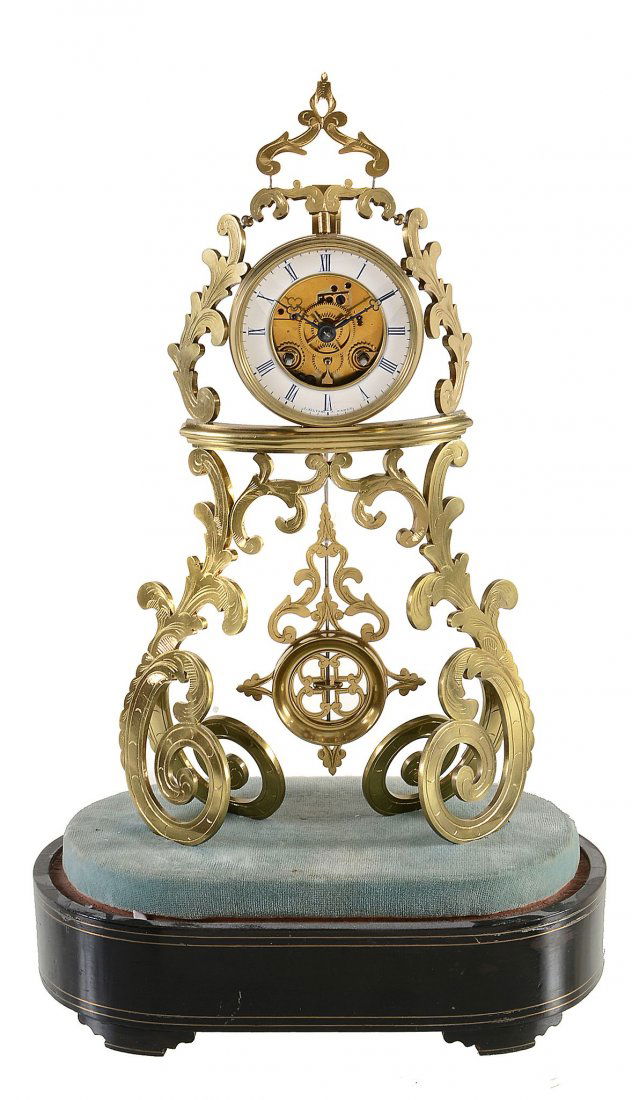 A French engraved brass mantel clock J. Silvani, Paris (1 of 1)