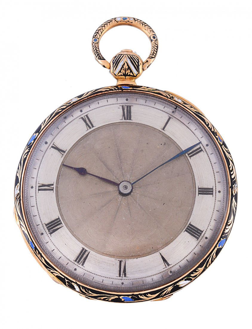 Vacheron, a gold and enamel open face pocket watch, (1 of 3)