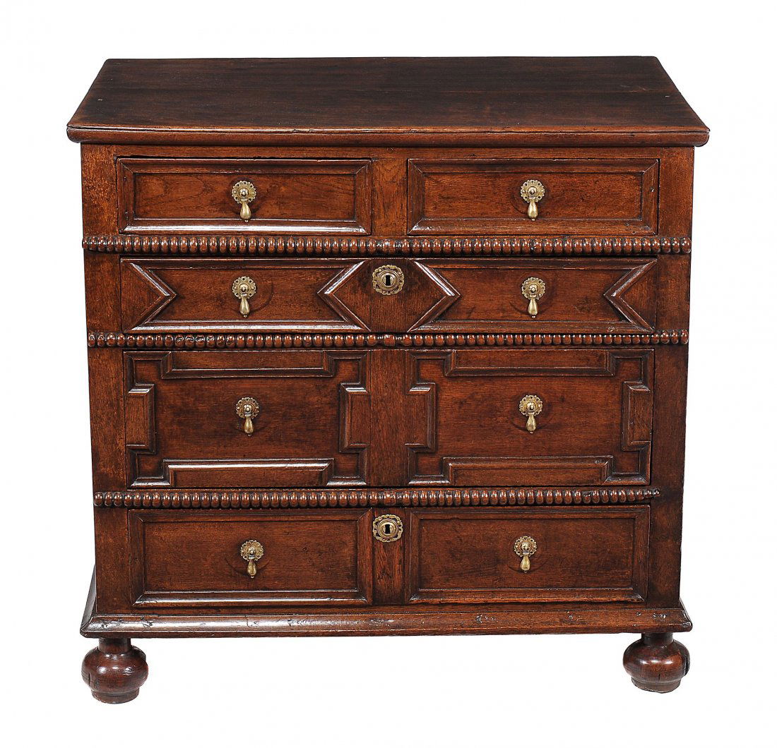 A Charles II oak chest of drawers, circa 1680 (1 of 3)