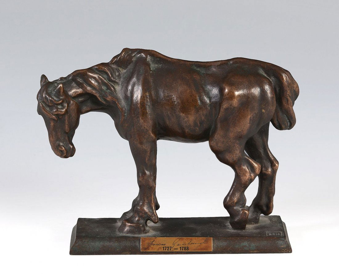 After Thomas Gainsborough FRSA (1727 - 1788) - Standing: Bronze Inscribed "Gainsborough`s pony owned by John Constable" 62/500, to integral base 19 x 25 cm (7 3/8 x 9 7/8in.) The cast taken from Thomas Gainsbourgh`s collection of casts used in his studio. T