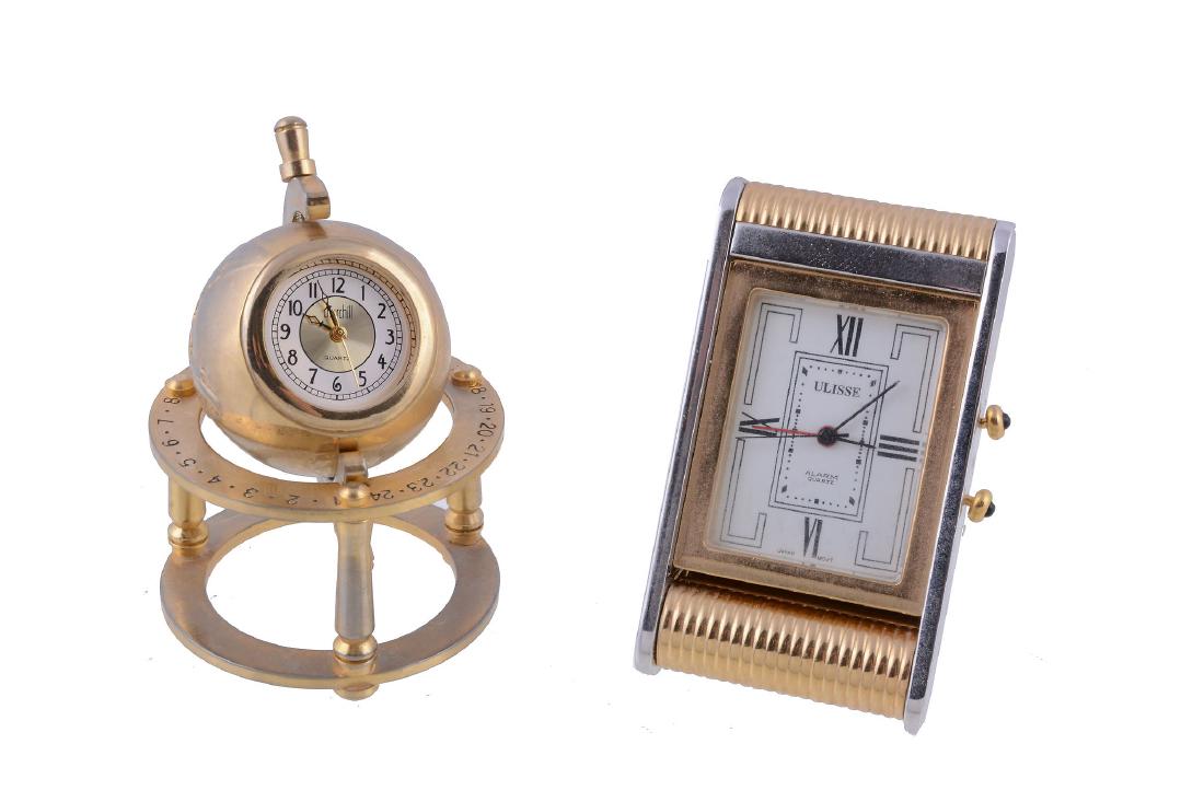 Ulisse, a stainless steel and gilt metal travel alarm (1 of 1)