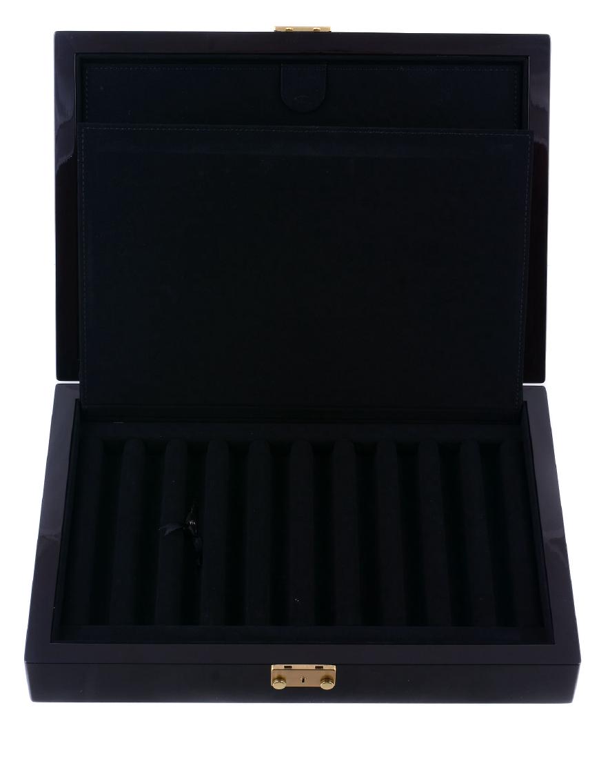 Montblanc, a dark brown lacquer pen box, the lockable (1 of 1)
