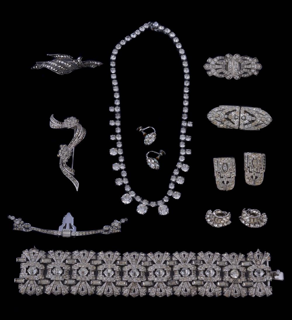 A small selection of paste and marcasite set jewellery, (1 of 1)