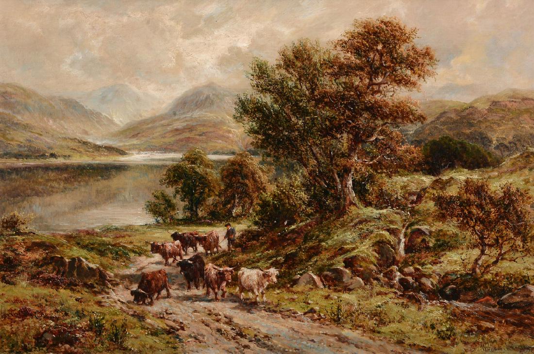 William Langley (British 1852-1922) - Loch Lomond;: Oil on canvas, a pair Each signed, lower right, each titled in pencil, to stretcher, verso Each 50.5 x 76cm (19 7/8 x 29 7/8in.) (2)