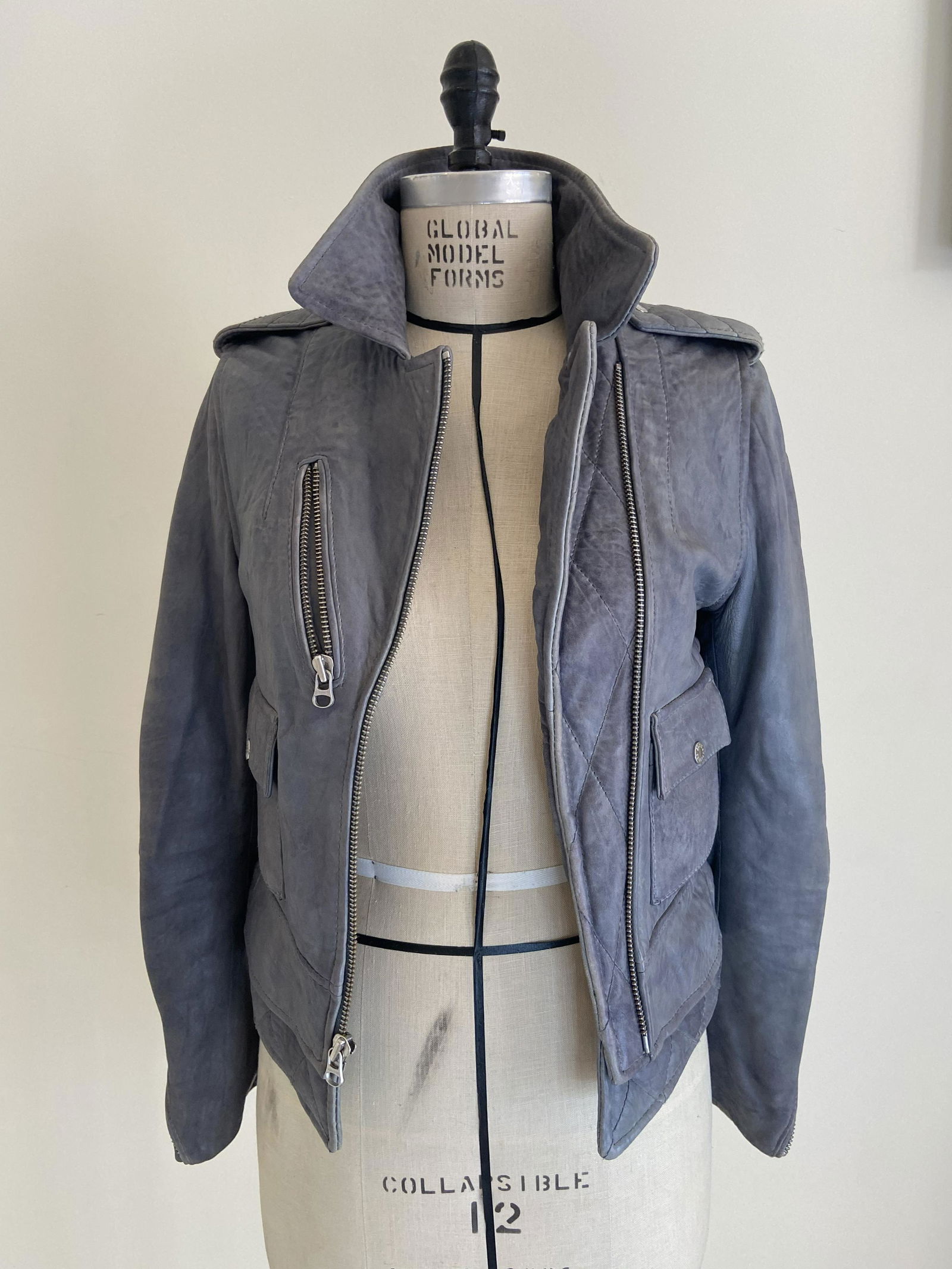 Zadigg Voltaire gray biker  leather jacket. (1 of 6)
