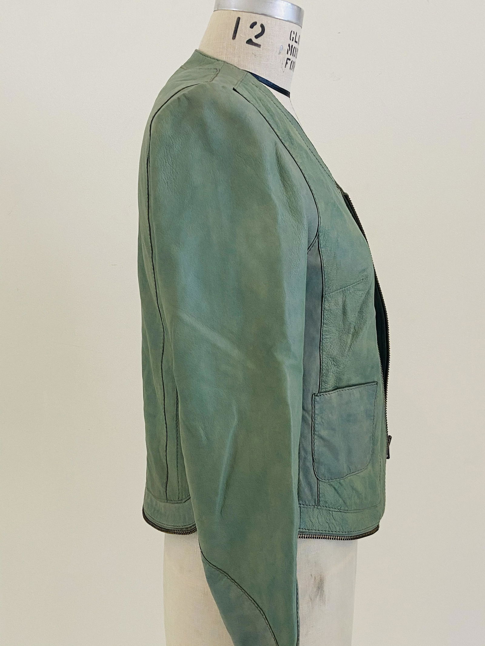 Zaddig Voltaire green leather jacket (1 of 4)