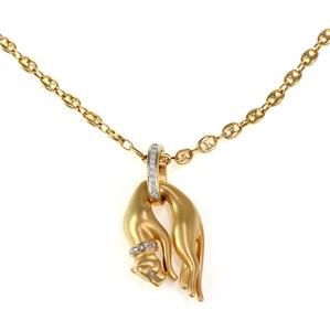 18k Yellow Gold Diamond Panther Pendant & Mariner Link (1 of 4)