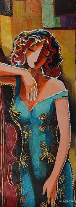 KERZNER ** TRANQUIL MUSIC** SIGNED ORIGINAL OIL (1 of 2)