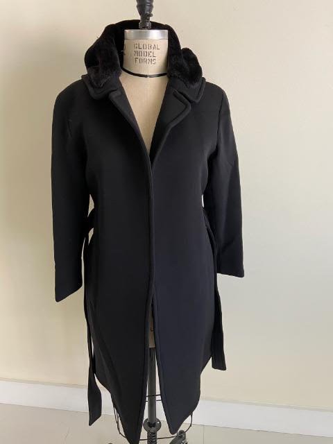 Alexander Wang Hooded wool coat with fur trim: Alexander Wang Hooded wool coat with fur trim, size 2