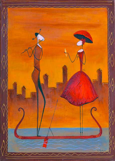 MYATLOV ** UNTITLED ** SIGNED ORIGINAL OIL (1 of 2)