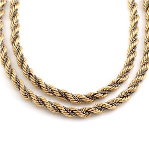 14k Two Tone Gold 7mm Thick Rope Style Long Chain 31" (1 of 4)