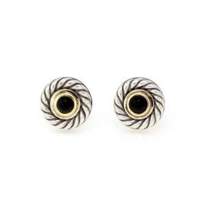 Yurman Onyx 14k Gold 925 Silver Round Cable Stud (1 of 4)