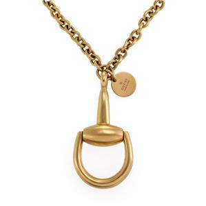 Gucci 18k Yellow Gold Large Horse Stirrup Pendant Oval (1 of 4)