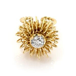 1.36ct Old Mine Cut Diamond Solitaire 14k Yellow Gold (1 of 4)