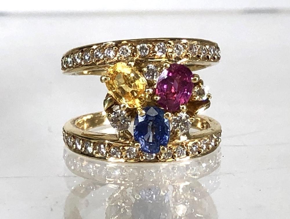 STUNNING DIAMOND AND MULTI COLOR SAPPHIRE RING (1 of 4)