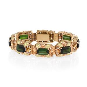 Estate 30 Carats Green Tourmaline 18k Gold Floral Link (1 of 4)
