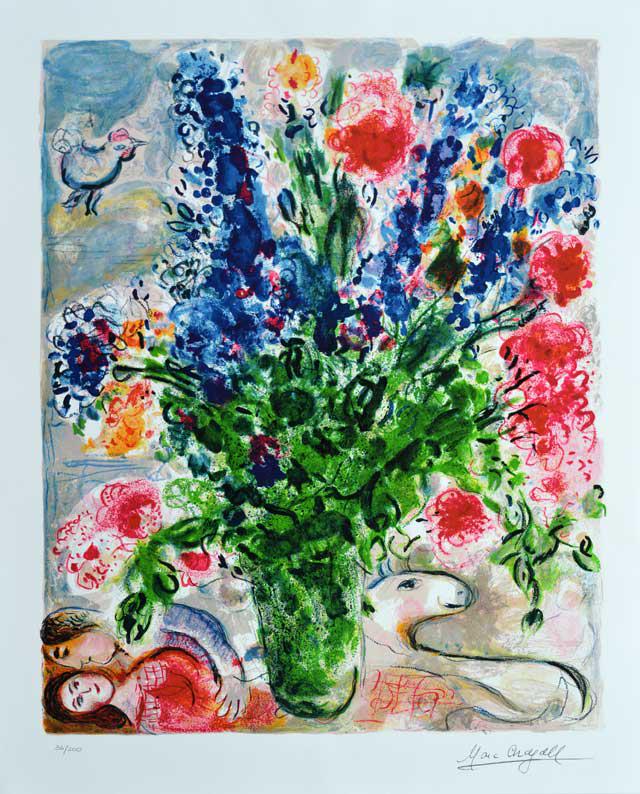 CHAGALL **LES LUPINS BLEU ** GICLEE (1 of 3)