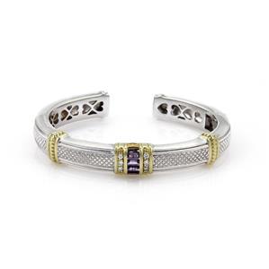 Judith Ripka 1.1ct Diamond & Amethyst Sterling 18k (1 of 4)