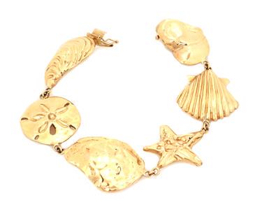 Vintage 14k YGold 6 Assorted Sea Shell & Starfish Link (1 of 4)
